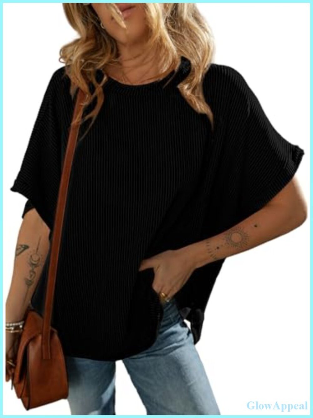 Dokotoo Women's Oversized Short Sleeve Loose Tunic Top Knit Pullover